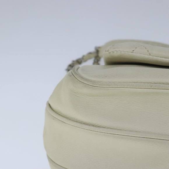 CHANEL Matelasse Chain Shoulder Bag Caviar Skin White CC Auth bs20238 - Picture 9 of 16